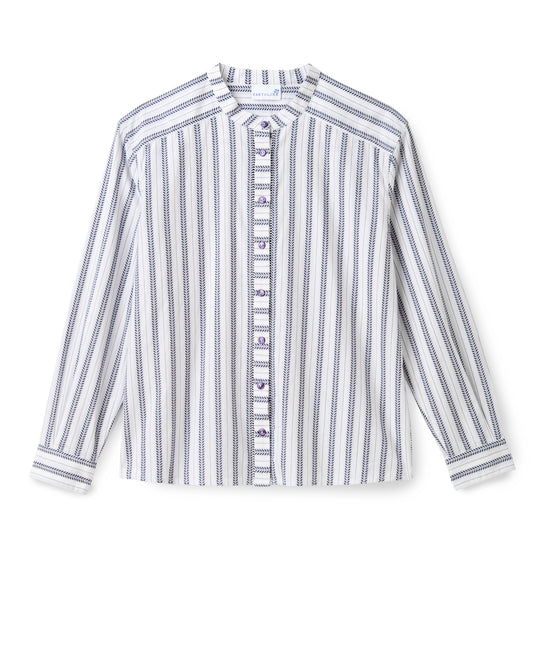 Rosalie Shirt-Coastal Indigo Stripe