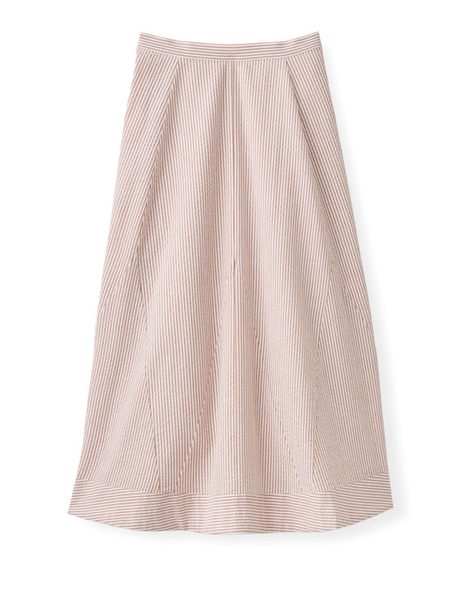 Liberty Midi Skirt-Camel Stripe