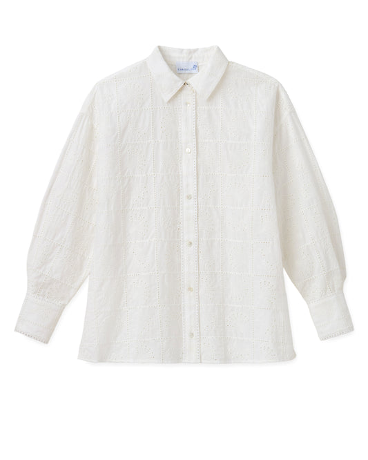 Margaux Button Down Shirt-Soft White