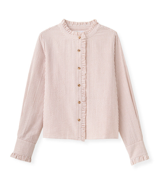 Percy Shirt-Camel Stripe