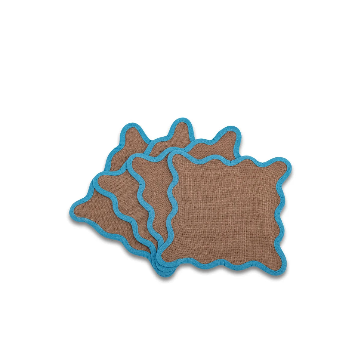 Cotton Scallop Cocktail Napkin Coco-Morning Glory Set of Four