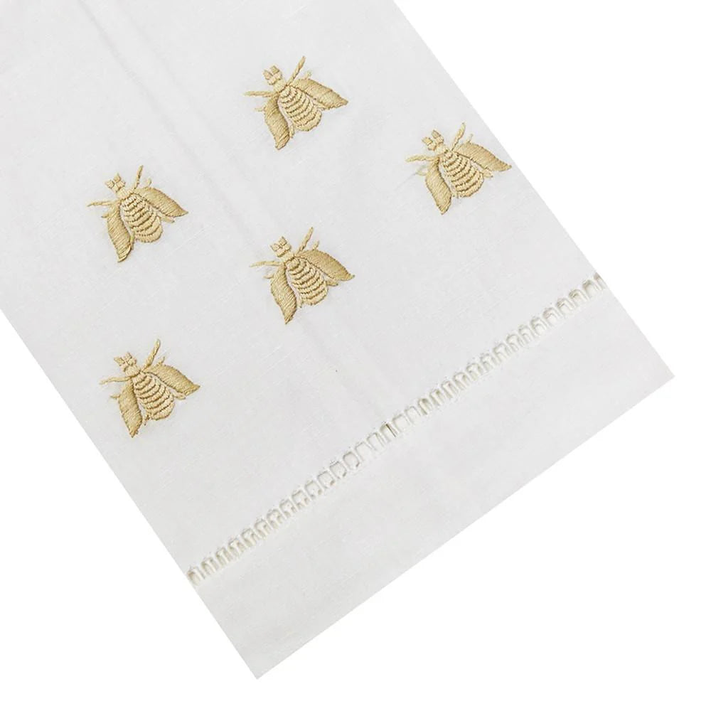 Cream on White Bees Tip Towel