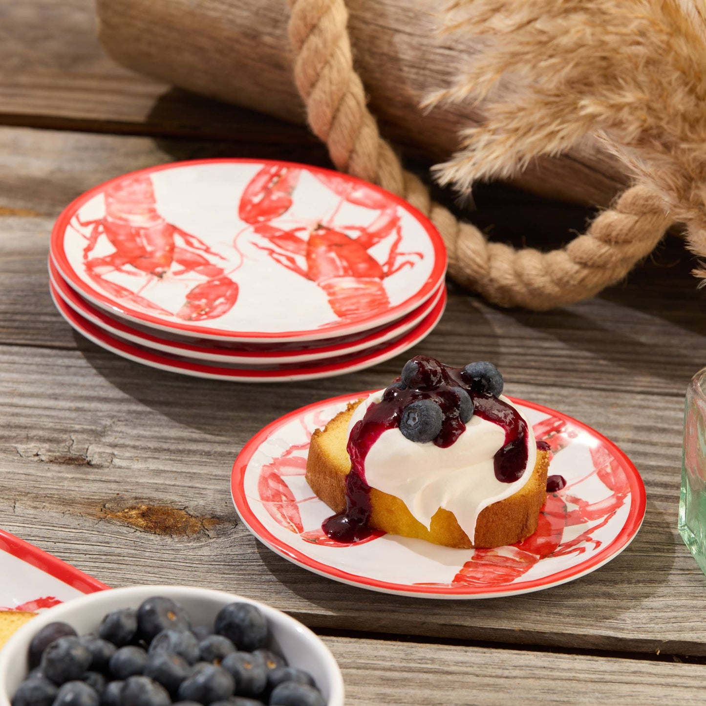 Beach House Lobster Canape Plates - Set of 4