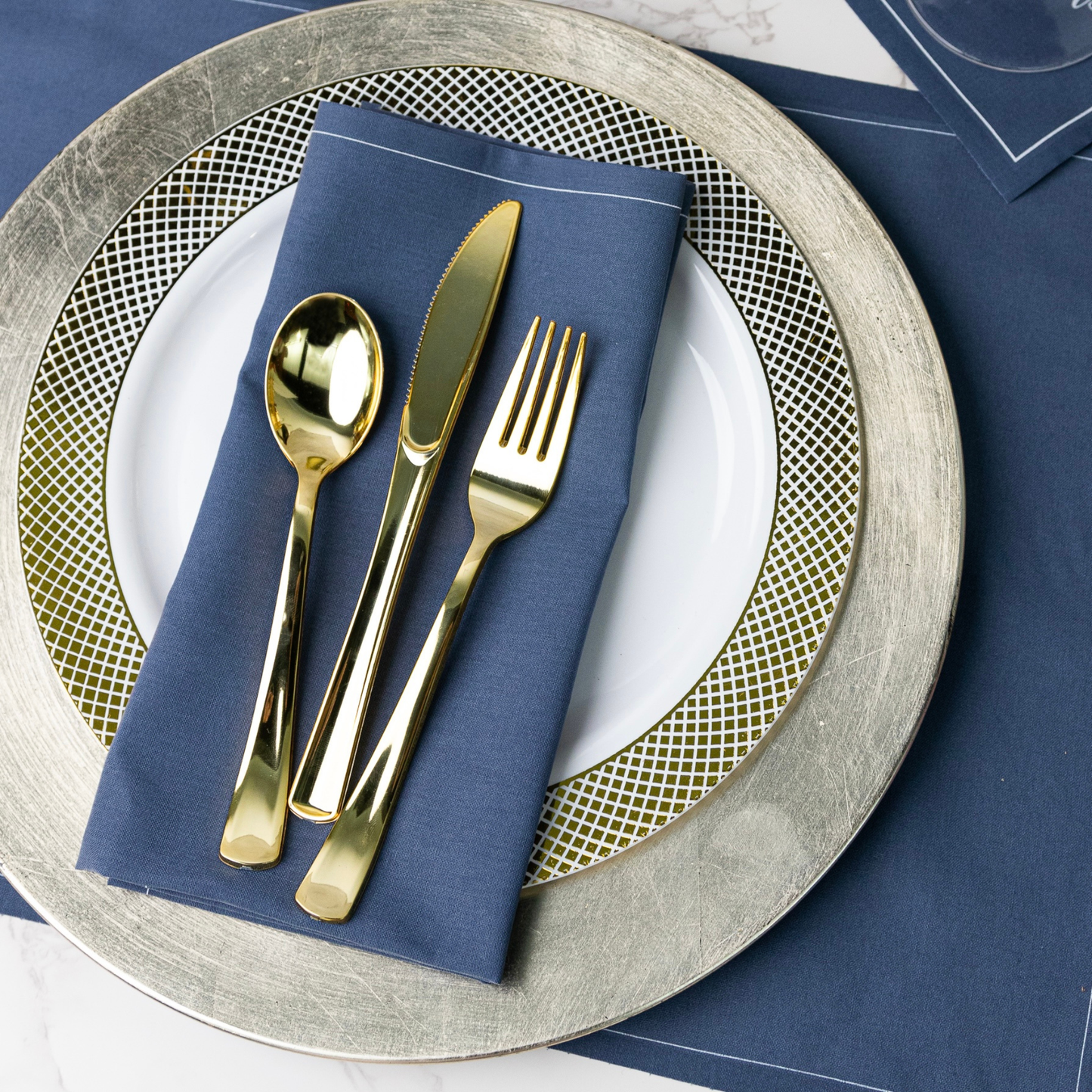 Dinner Napkins | Mystic Blue Disposable Cotton