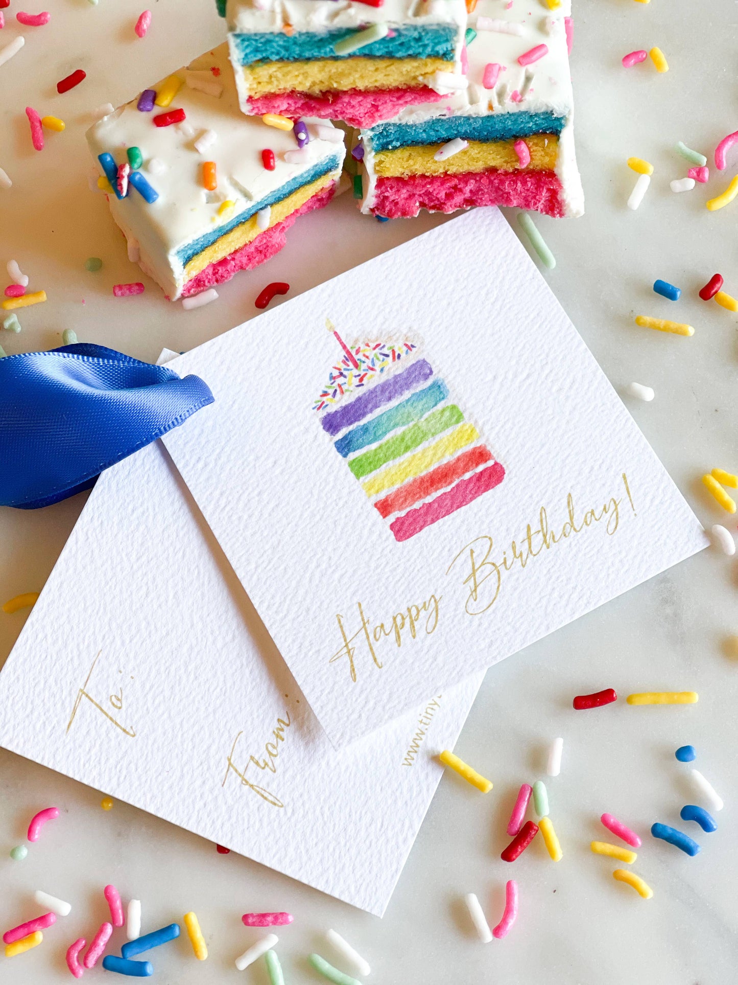 Rainbow Cake Gift Tag