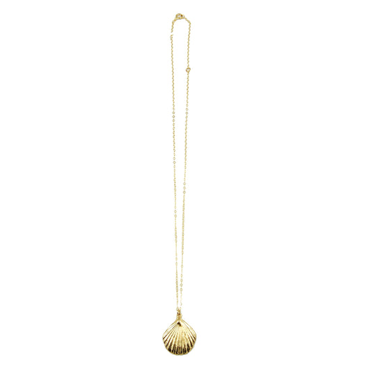 Extra Large Gold Flared Shell Necklace