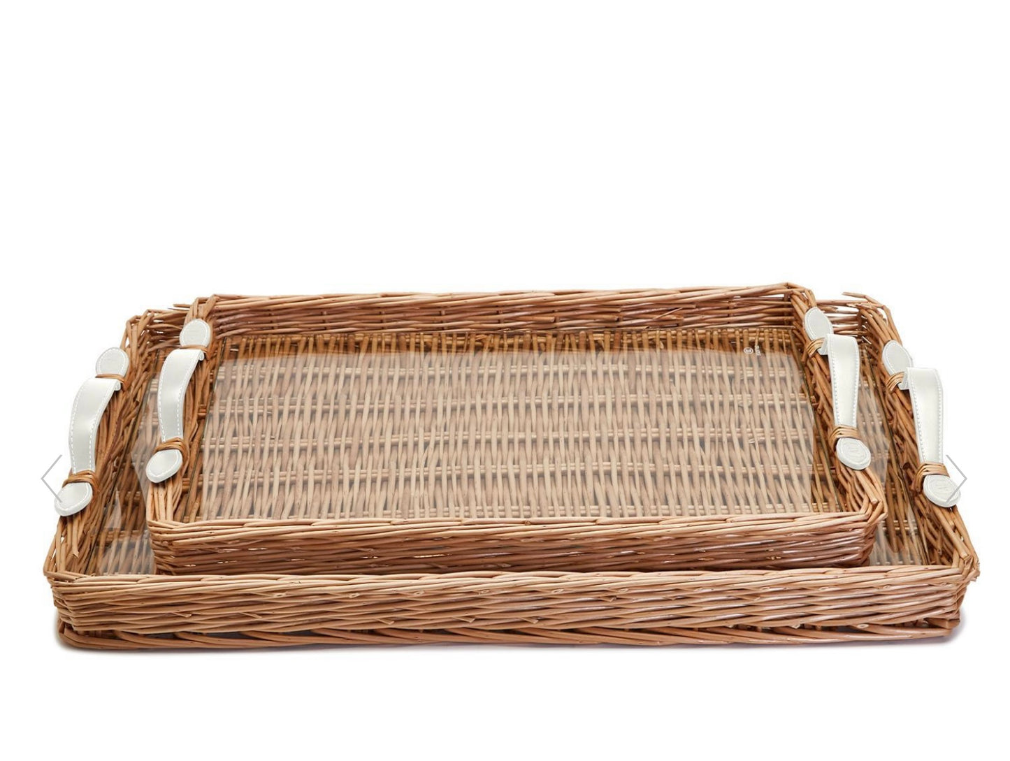 Rectangular Wicker Tray White