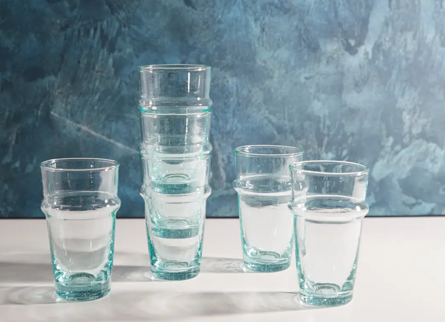 Blue Moroccan Beldi Glassware - Set of 6