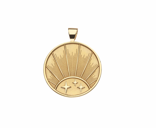 STRONG JW Small Pendant Necklace (Rising Sun) on 16-18" Chain