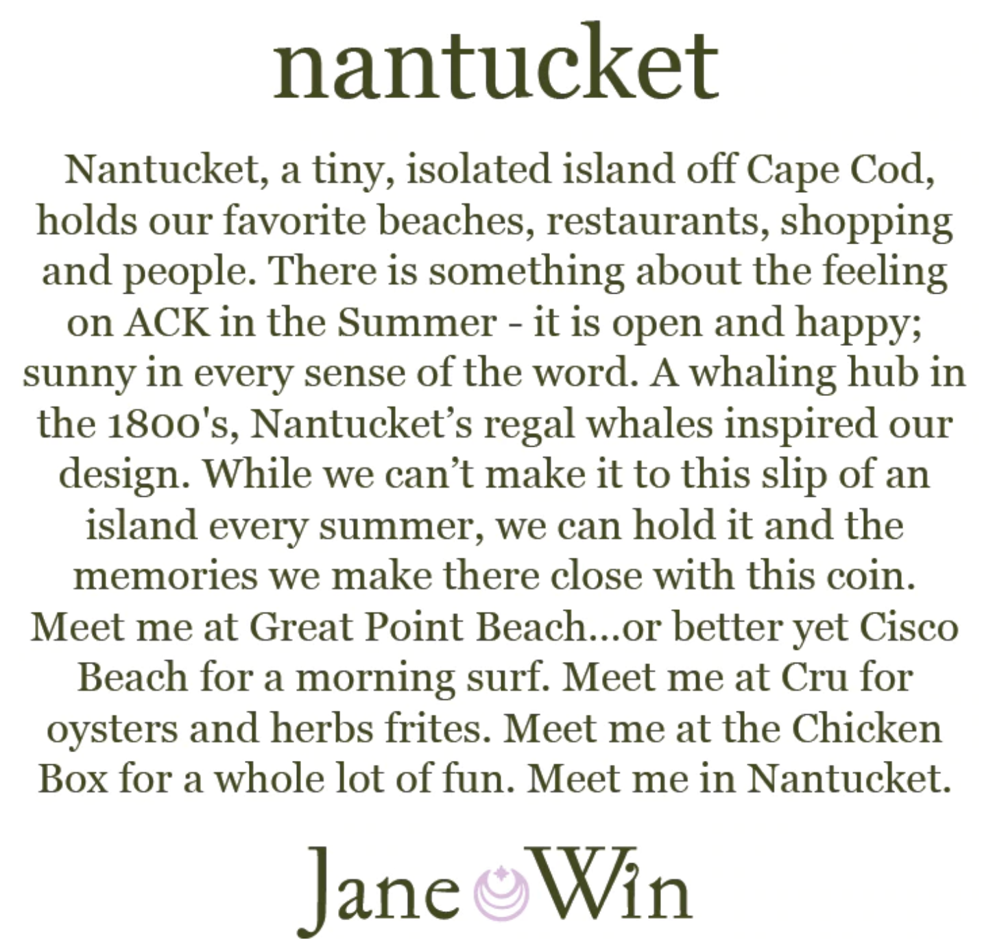 NANTUCKET WHALES JW Original Pendant Necklace