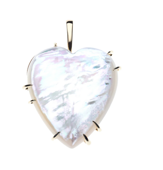 LOVE Carry Your Heart in Mother of Pearl Pendant Necklace