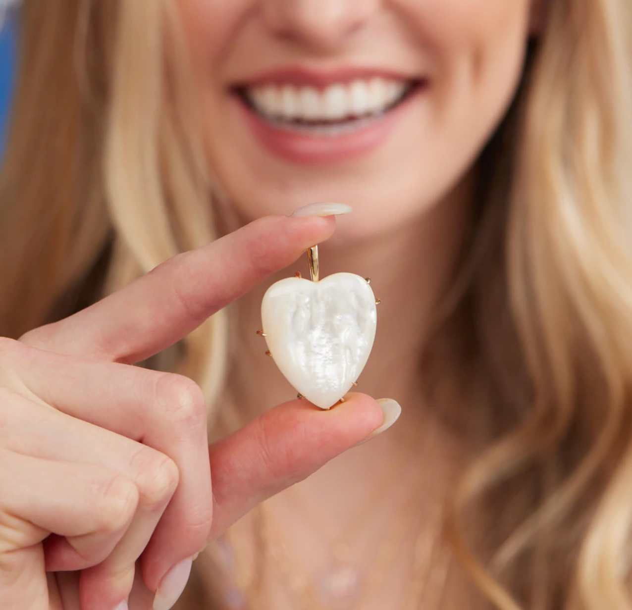 LOVE Carry Your Heart in Mother of Pearl Pendant Necklace