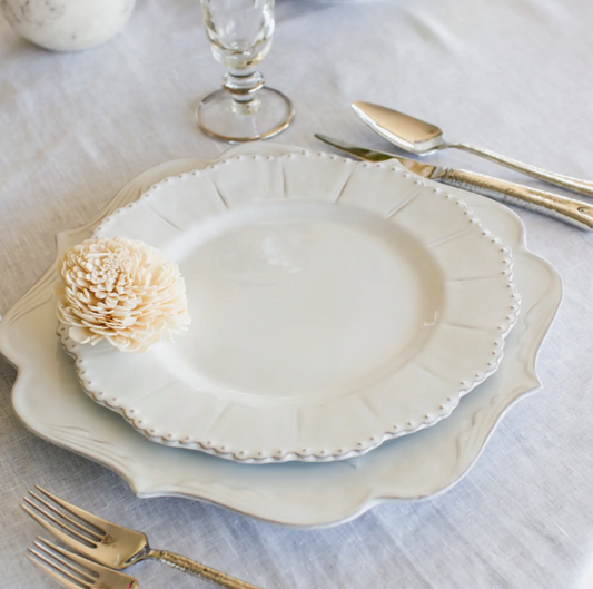 Bella Bianca Beaded Dinner Plate - Set of 4