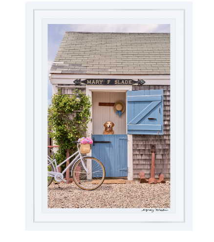 Old North Wharf Cottage, Nantucket Framed Print by Gray Malin