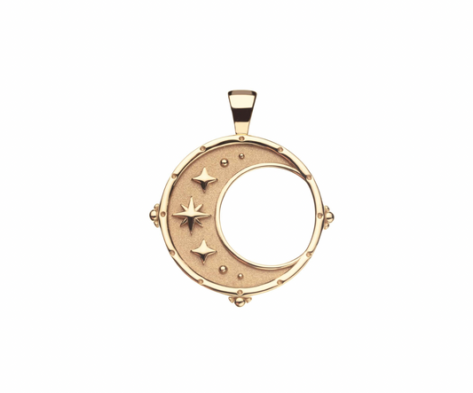 FOREVER JW Moon and Back Pendant Coin Necklace