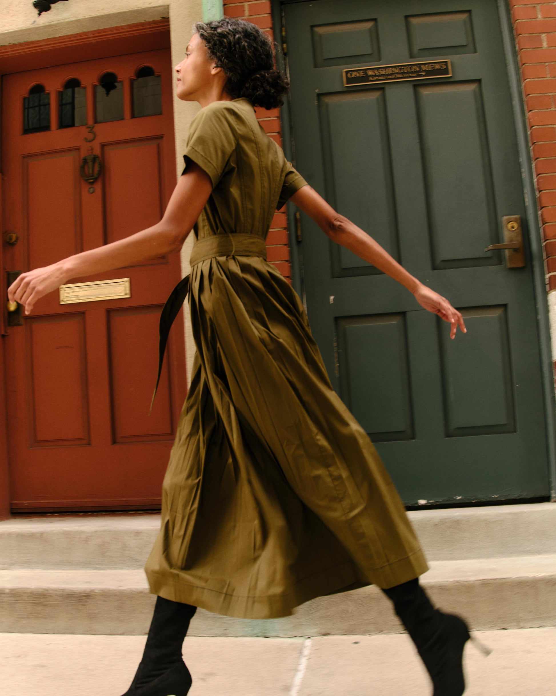 Stuart Midi Dress-Olive S