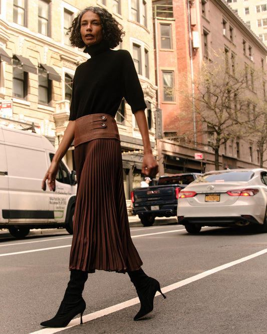 Belle Short Sleeve Turtleneck-Noir