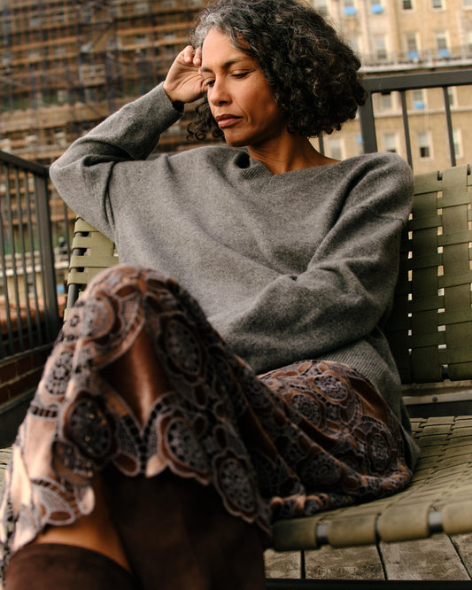 Caden V-Neck Sweater-Shadow