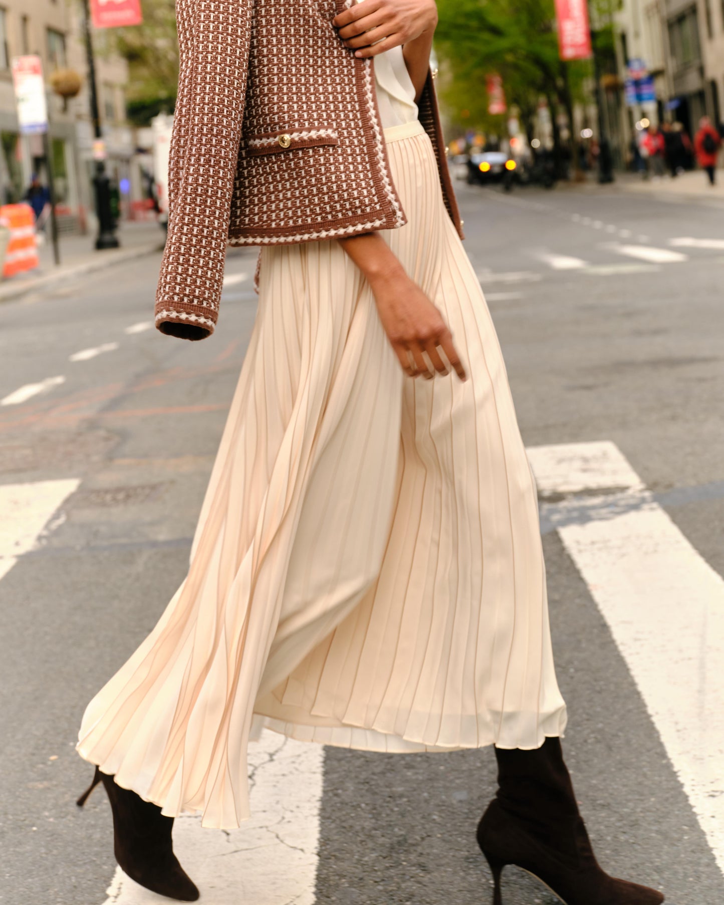 Claudia Pleated Skirt-Ecru
