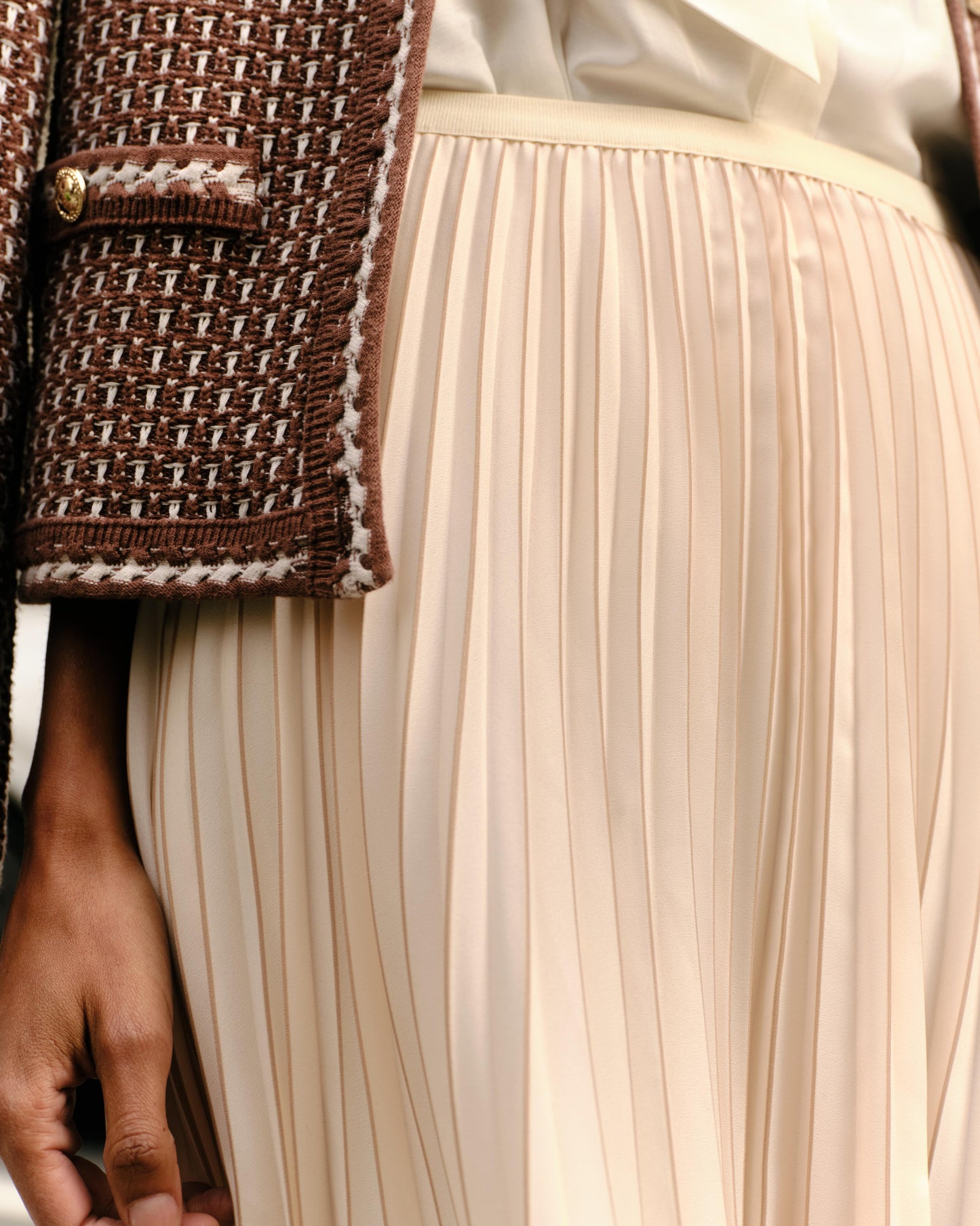 Claudia Pleated Skirt-Ecru