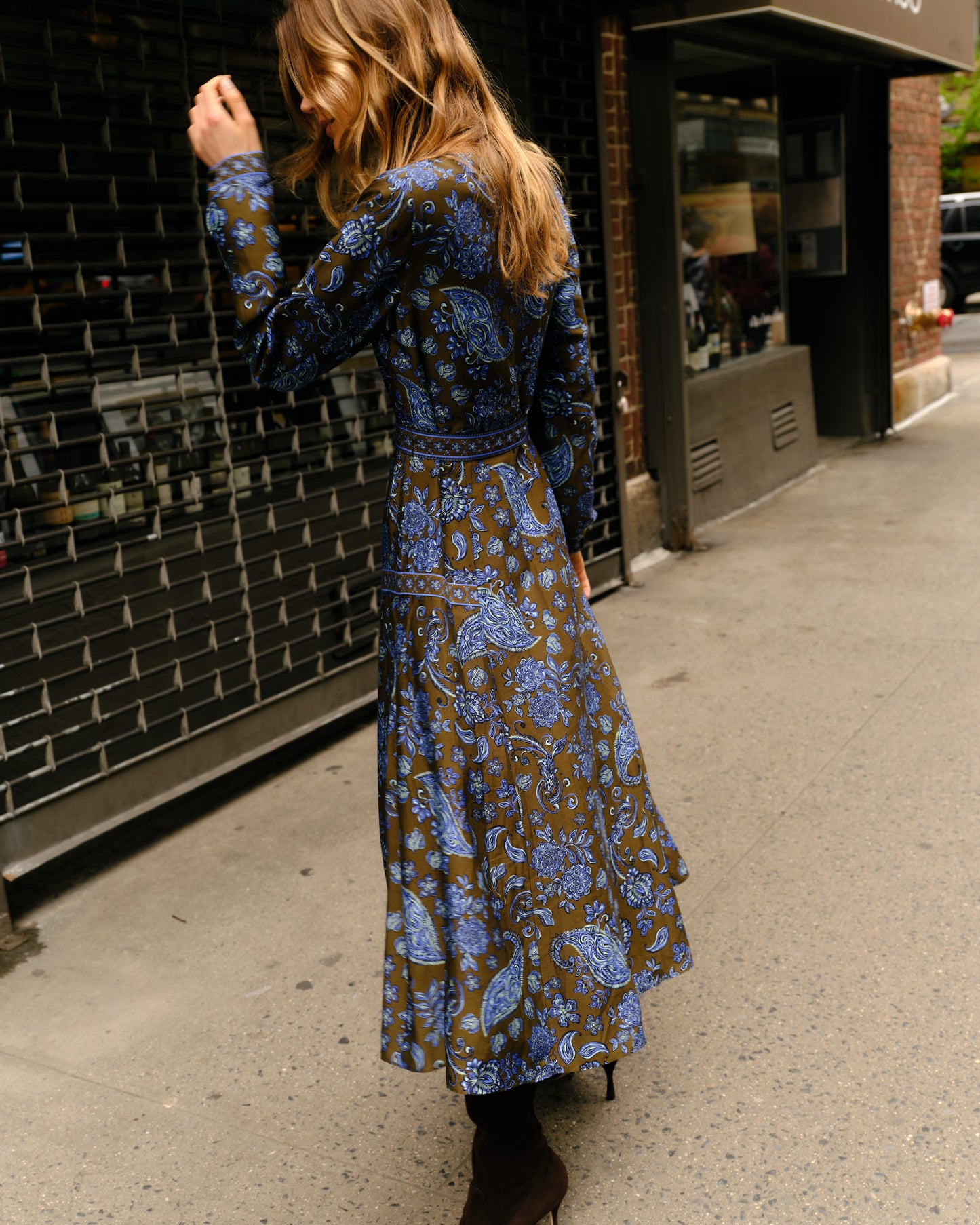 Helene Midi Dress-Cedar Hill Paisley