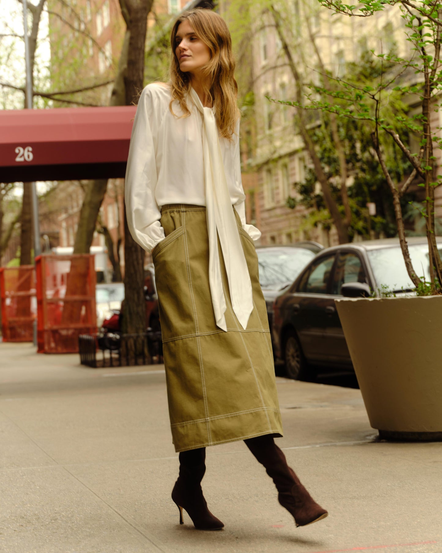 Alice Midi Skirt-Military Green