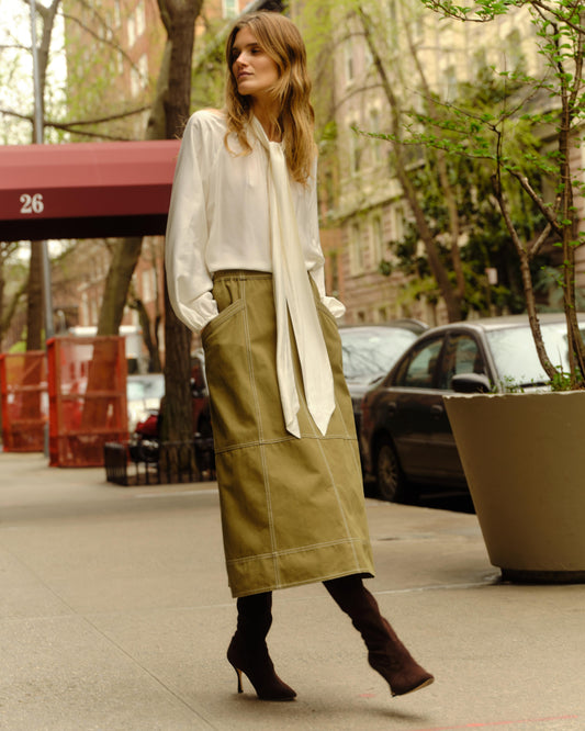 Alice Midi Skirt-Military Green