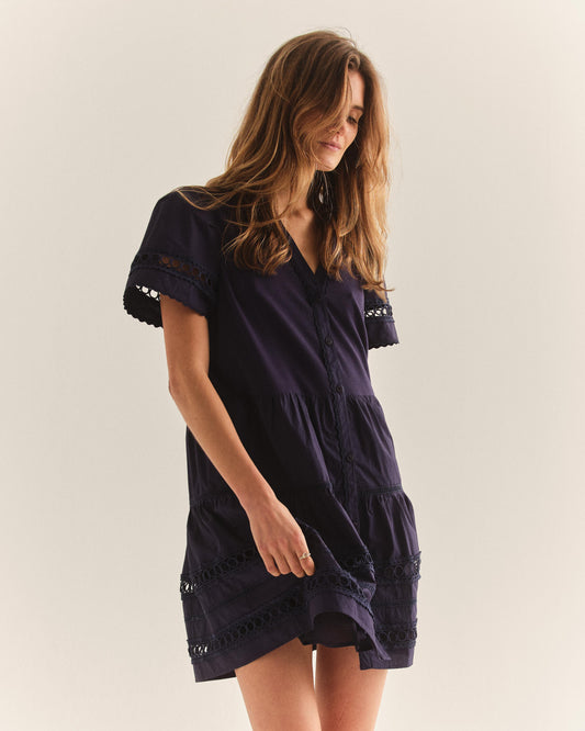 Eleni Mini Dress-Midnight Blue