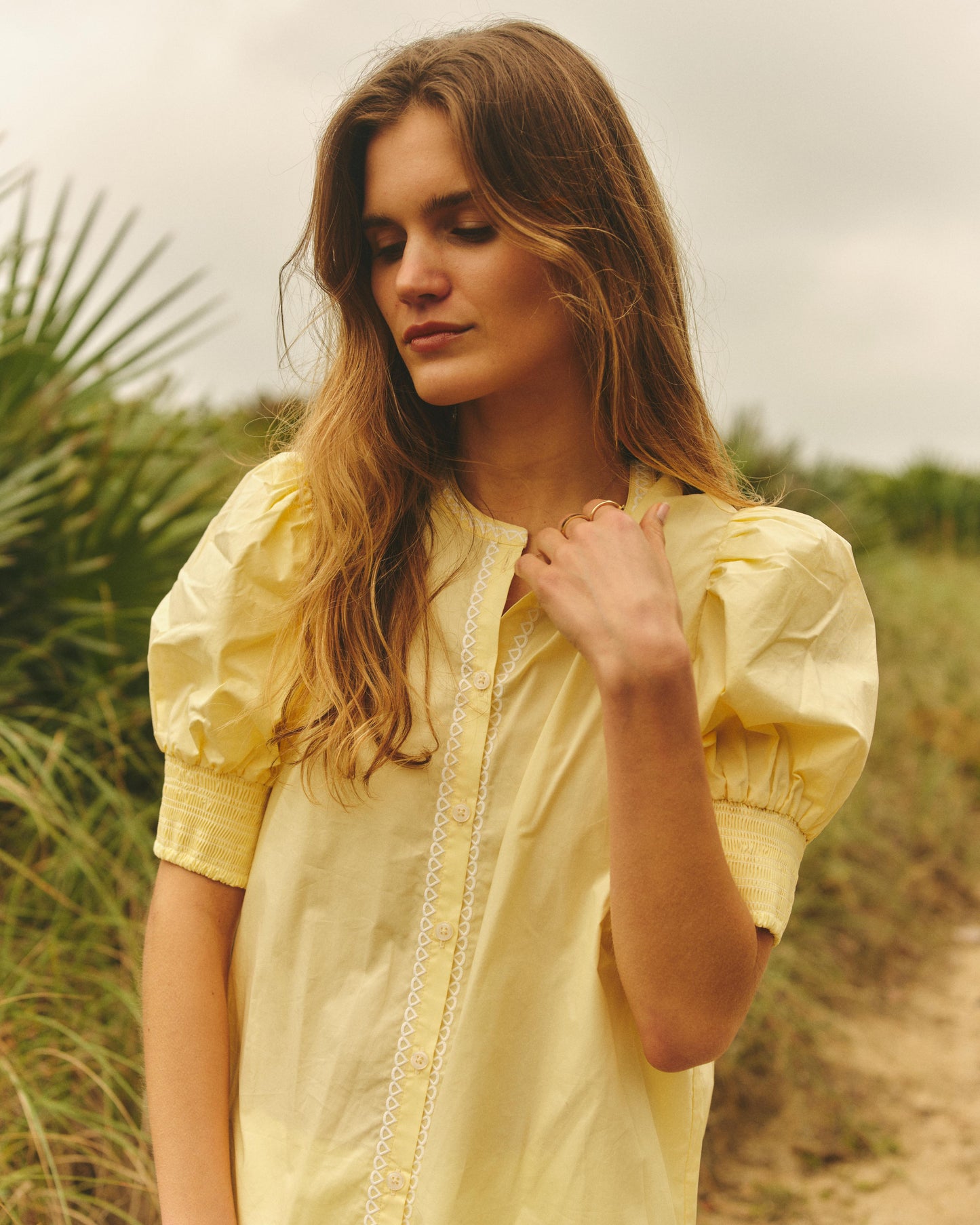 Milli Puff Sleeve Top-Pale Lemon