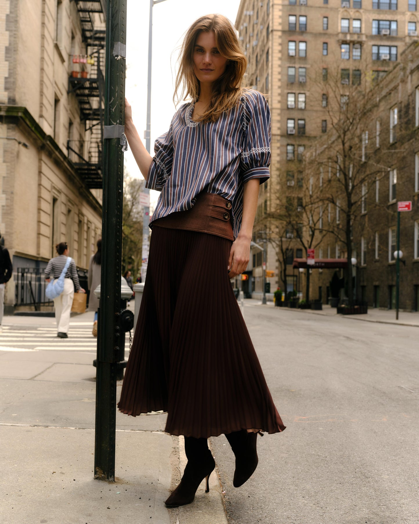 Estelle Pleated Skirt-Mocha
