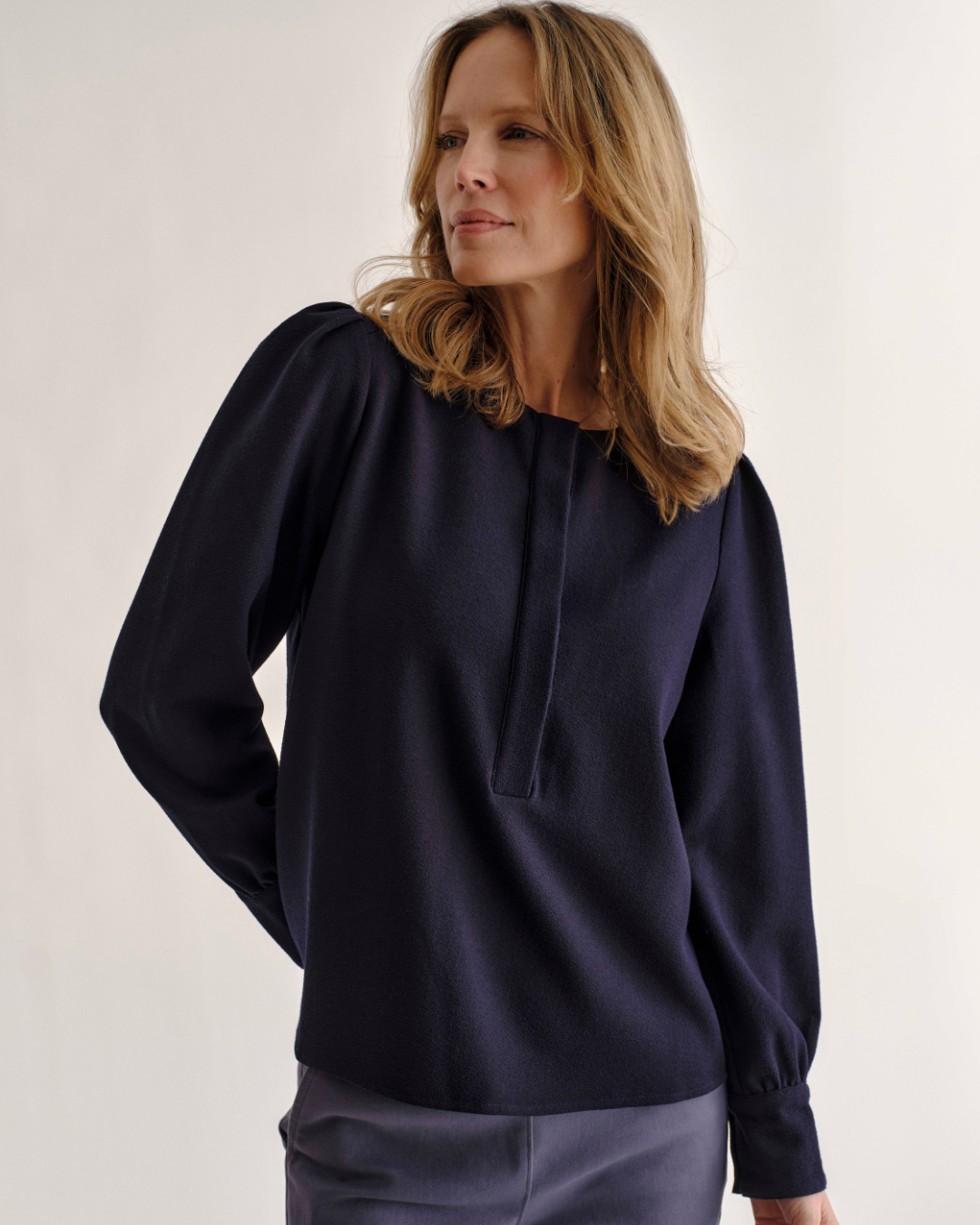 Sage Top-Dark Navy