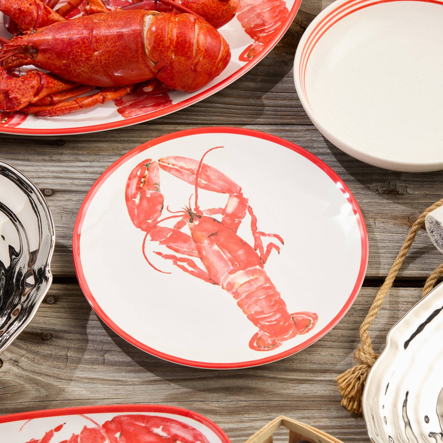 Beach House Lobster Dinner Plate - Set of 4