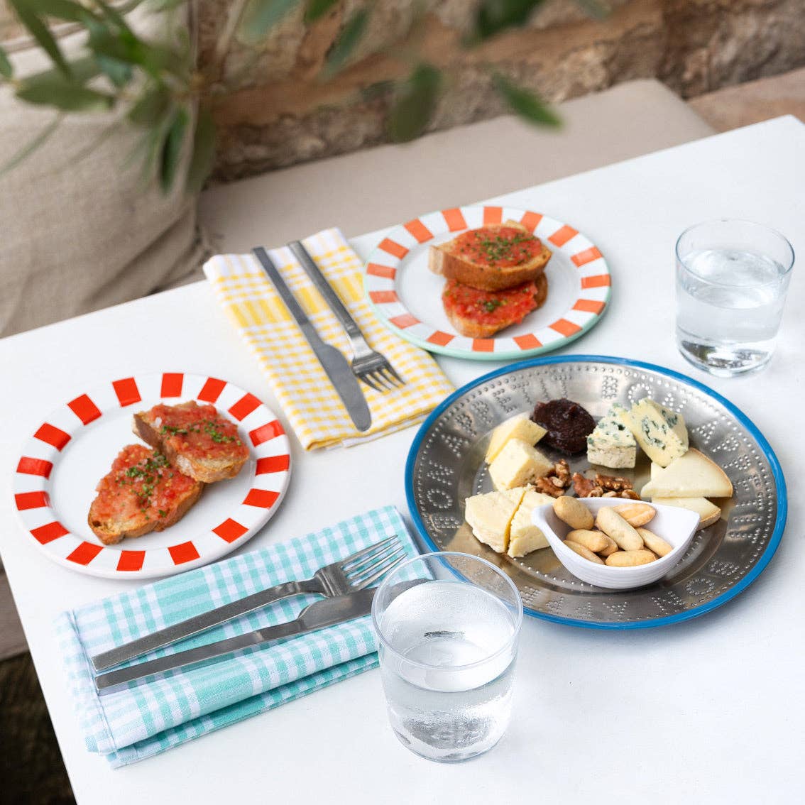 Blue Stainless Steel Reusable Plate | 25cm | Picnic |Summer|