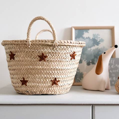HANDMADE STRAW BASKET - Various Designs & Sizes: Lemon