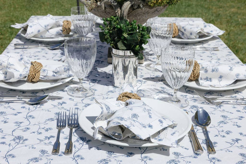 Delft Blue Dinner Napkins, Set of Four, Coastal Table Decor