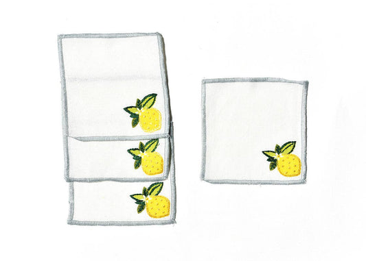 Lemon Cocktail Napkins Set of 4