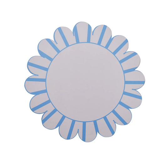 Blue Scallop Stripe Wipeable Placemats (Set of 4)