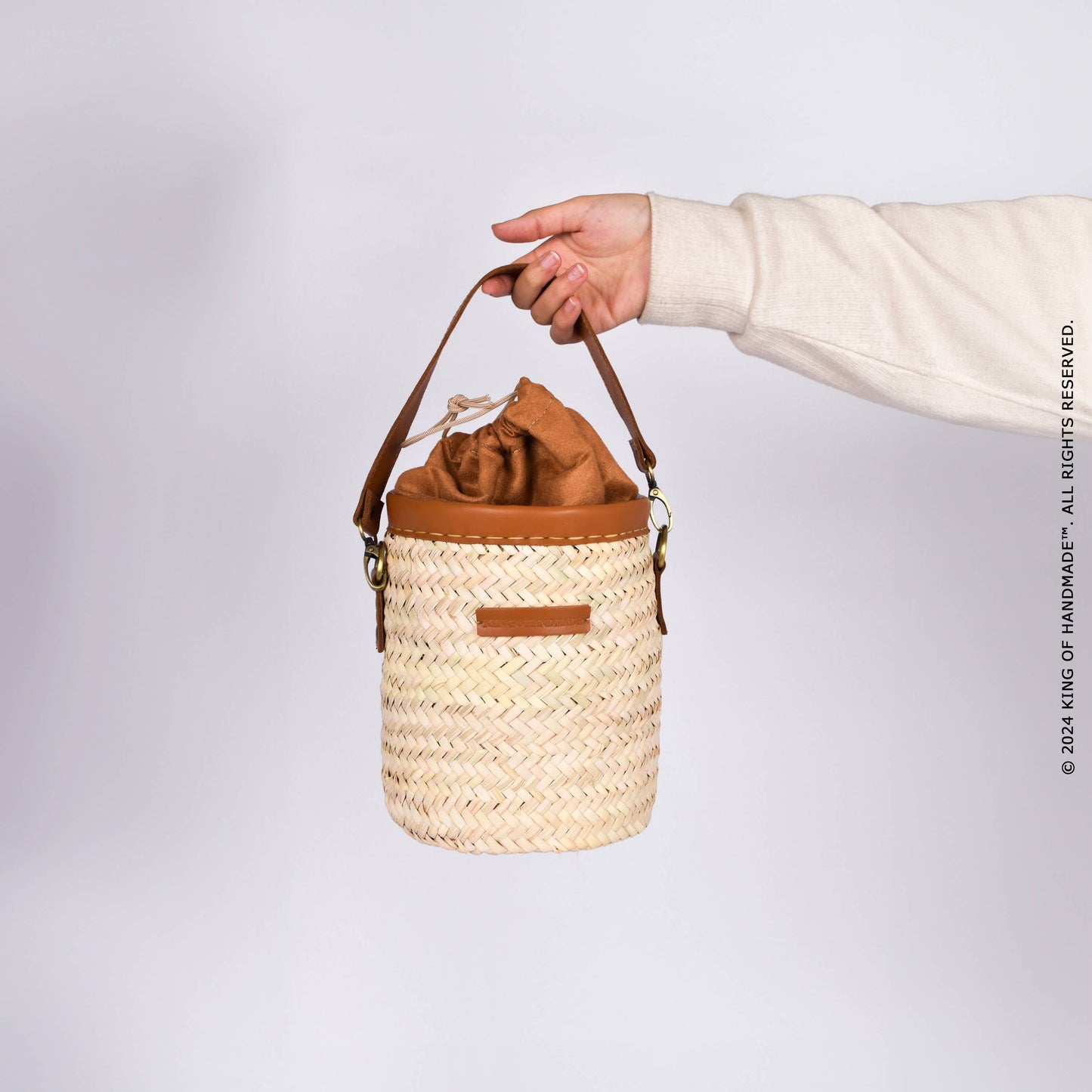 Leather Bucket Bag - Stylish Summer Purse and Handbag