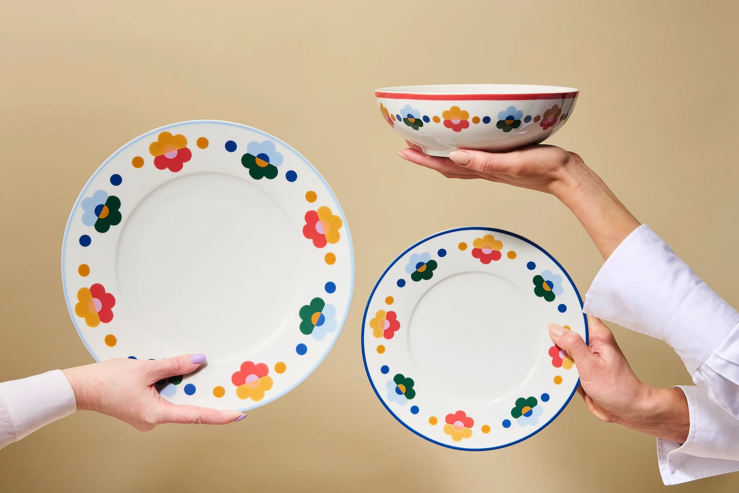 Floral Porcelain Salad Plates (Set of 4)