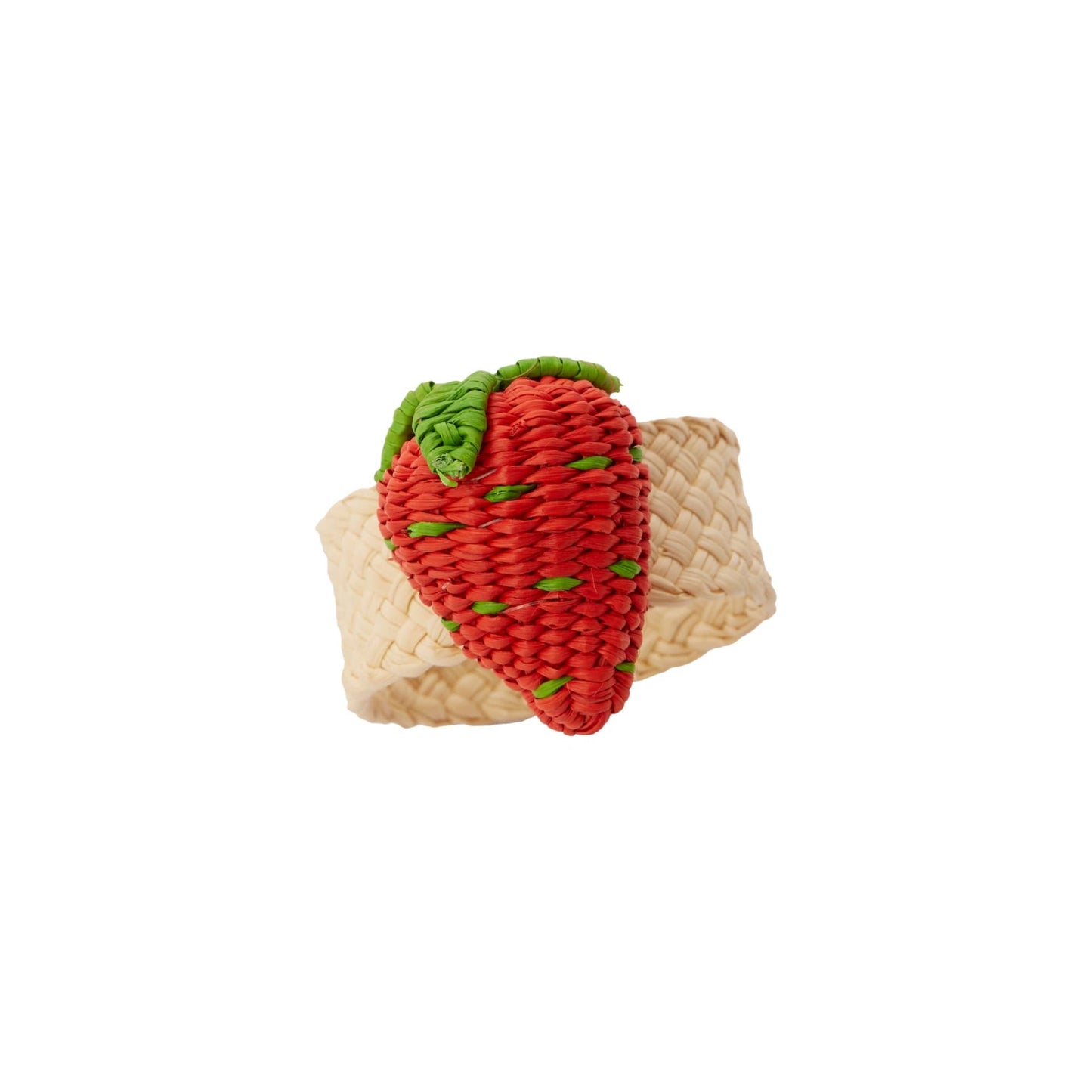 Strawberry Iraca Napkin Ring  - Straw Raffia Tableware