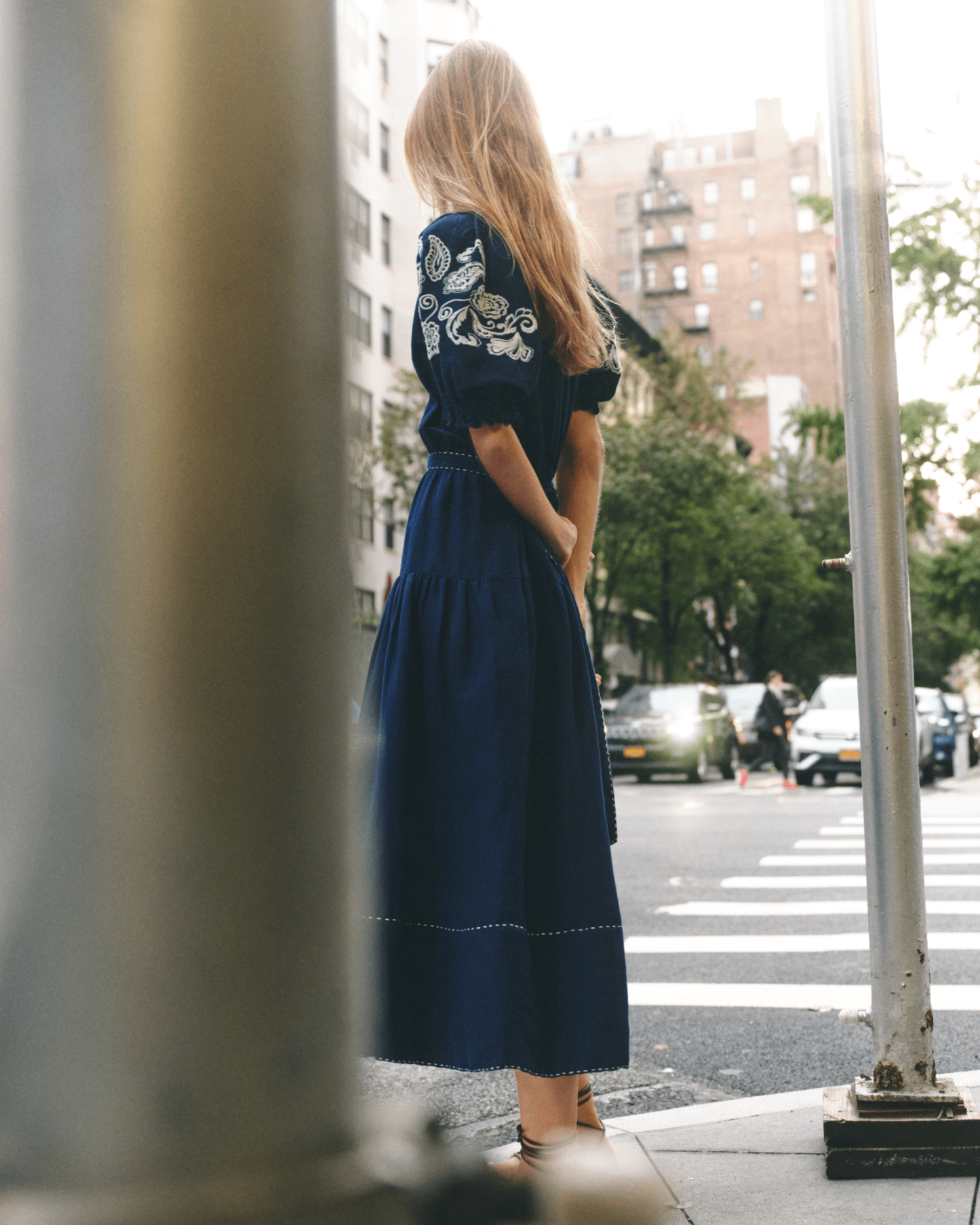 Lisette Midi Dress-Navy
