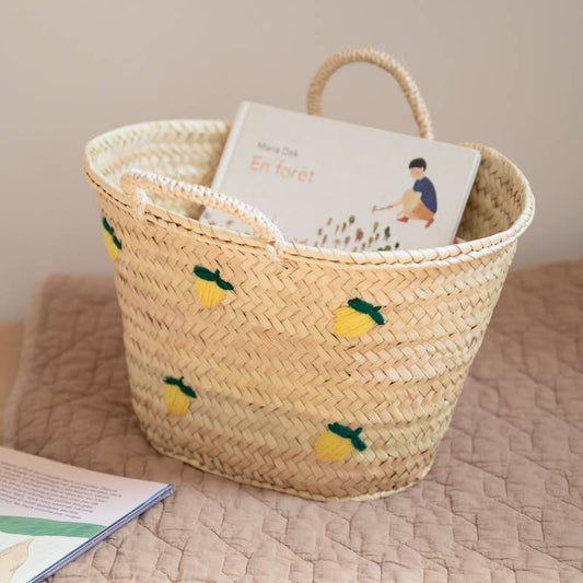 HANDMADE STRAW BASKET - Various Designs & Sizes: Lemon