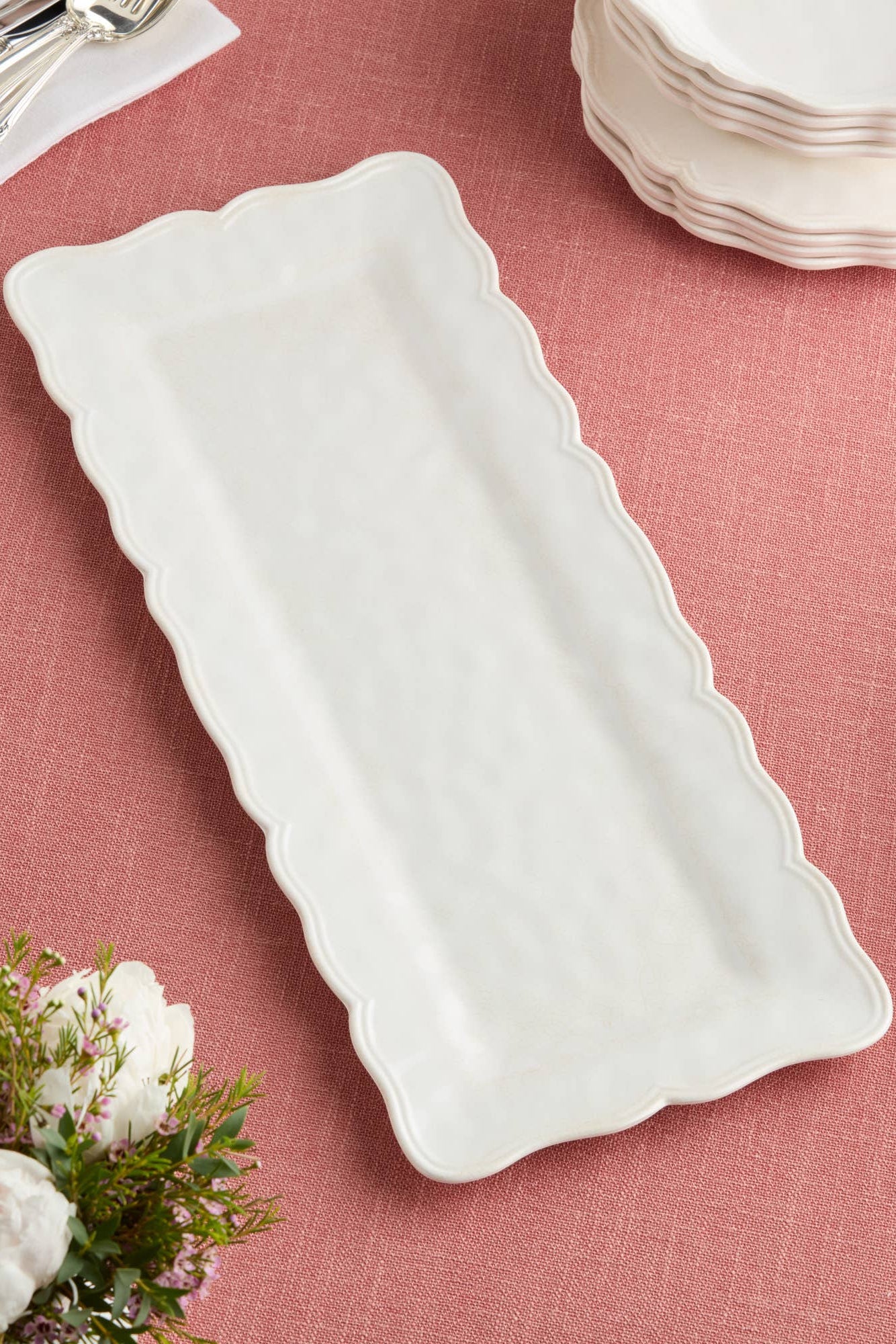 Isabella Cream Melamine  Rectangular Platter