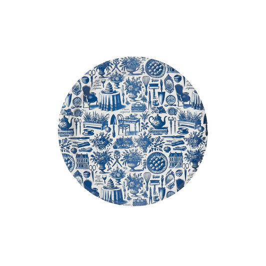 Martha's Garden Toile Disposable Paper Salad and Dessert Pla