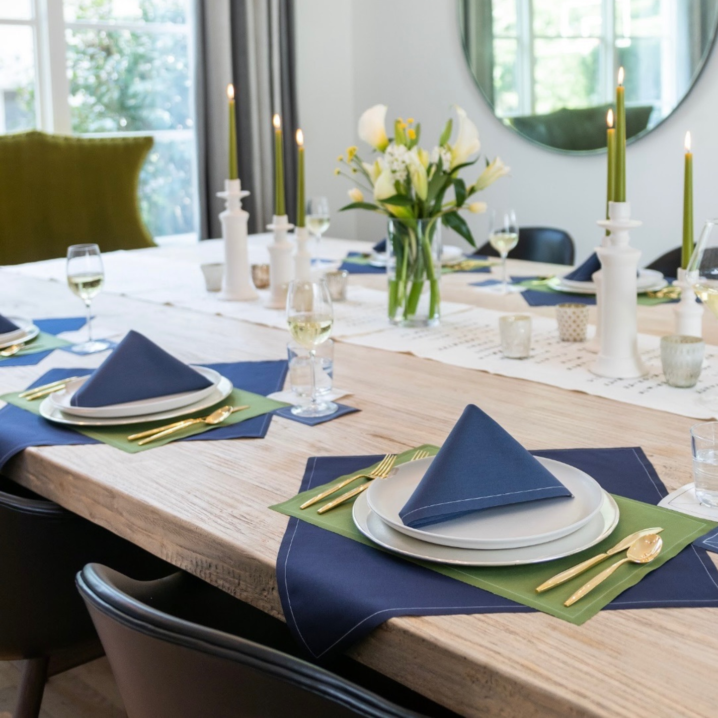 Dinner Napkins | Mystic Blue Disposable Cotton