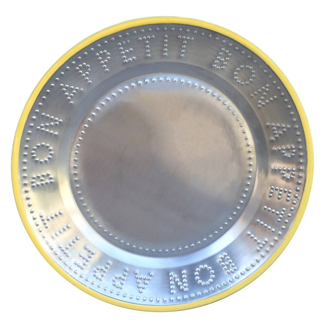 Yellow Stainless Steel Reusable Plate