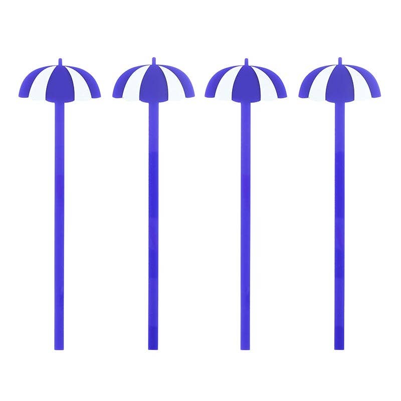 Acrylic Stir Sticks - Beach Umbrella - Set of 4: 7" l