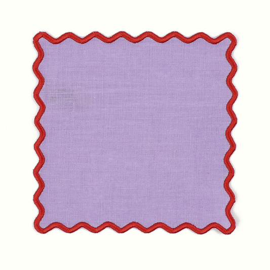 Lilac Linen Square Cocktail Napkins - Set of 4