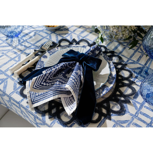 Navy Blue Velvet Bow - Set of 2