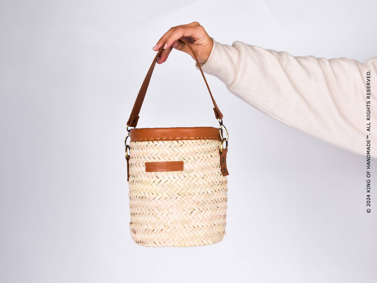 Leather Bucket Bag - Stylish Summer Purse and Handbag